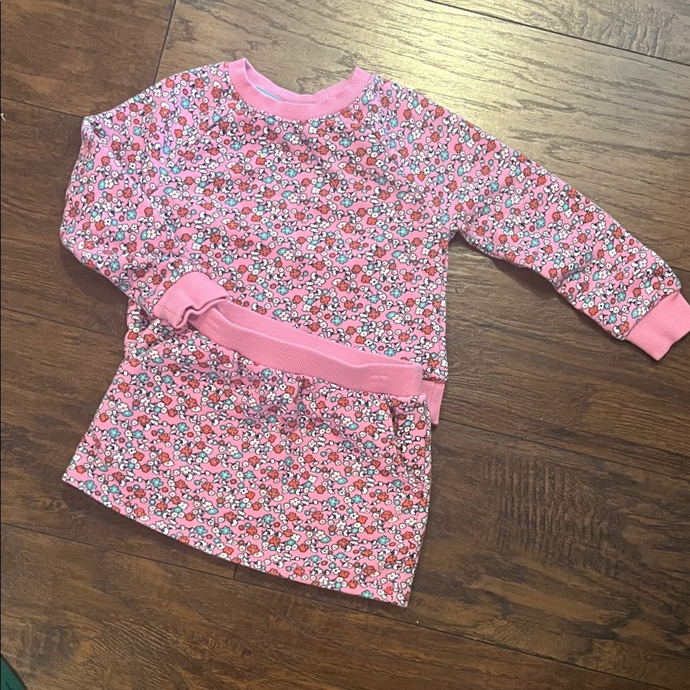 Epic Threads Floral Pink Skirt Set